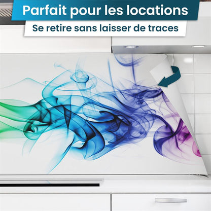 Crédence de Cuisine Adhésive - Fumée colorée