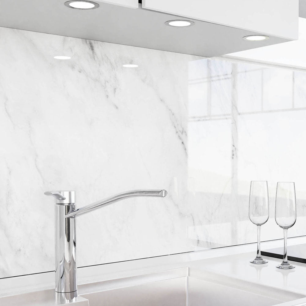 Crédence de Cuisine Adhésive - Blanc marbré