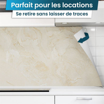 Crédence de Cuisine Adhésive - Beige marbré