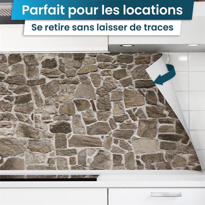 Crédence de Cuisine Adhésive - Roches rustiques
