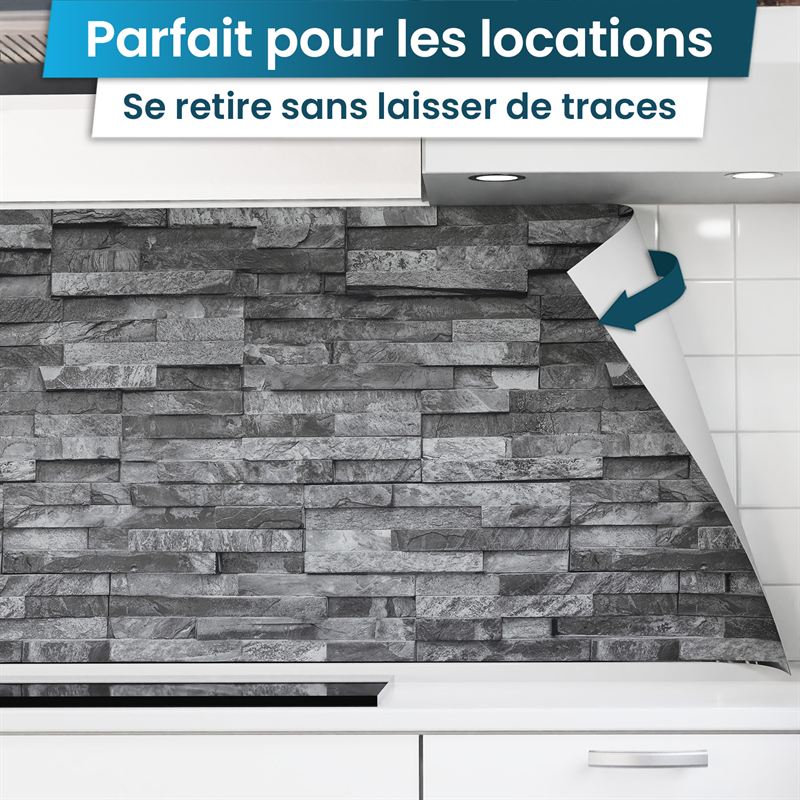 Crédence de Cuisine Adhésive - Mur de pierre