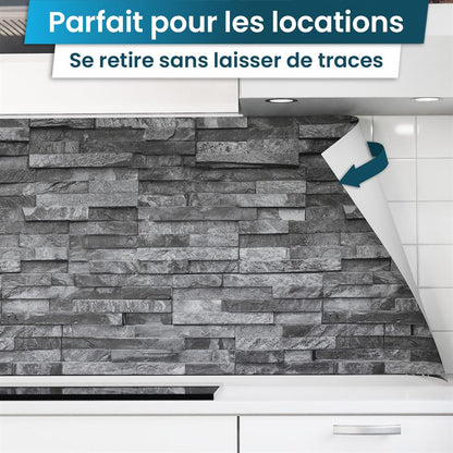 Crédence de Cuisine Adhésive - Mur de pierre