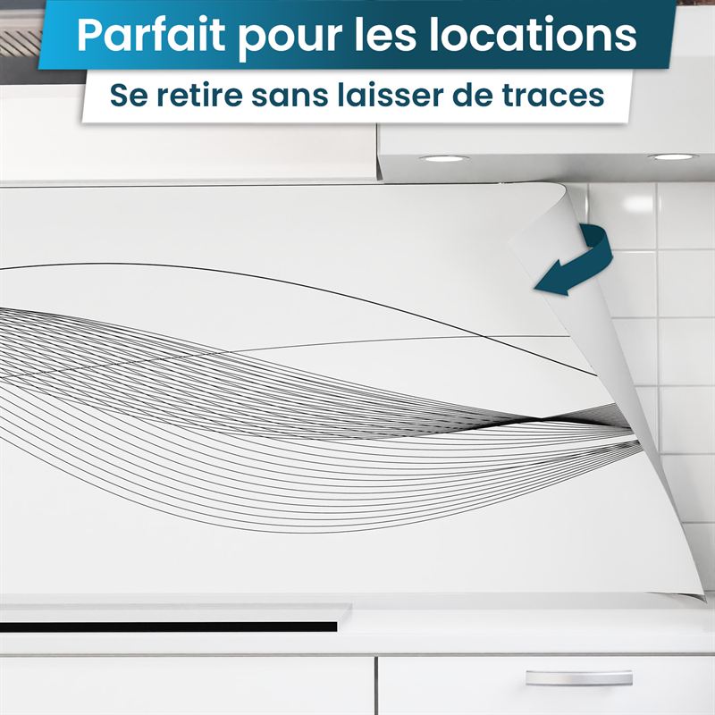 Crédence de Cuisine Adhésive - Lignes Ondulées