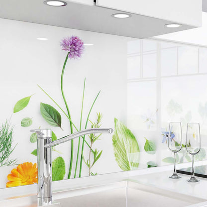 Crédence de Cuisine Adhésive - Fleurs & Herbes