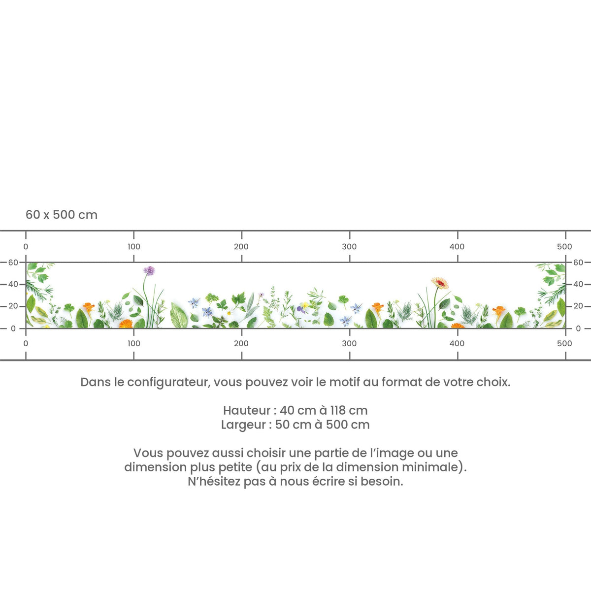 Crédence de Cuisine Adhésive - Fleurs & Herbes