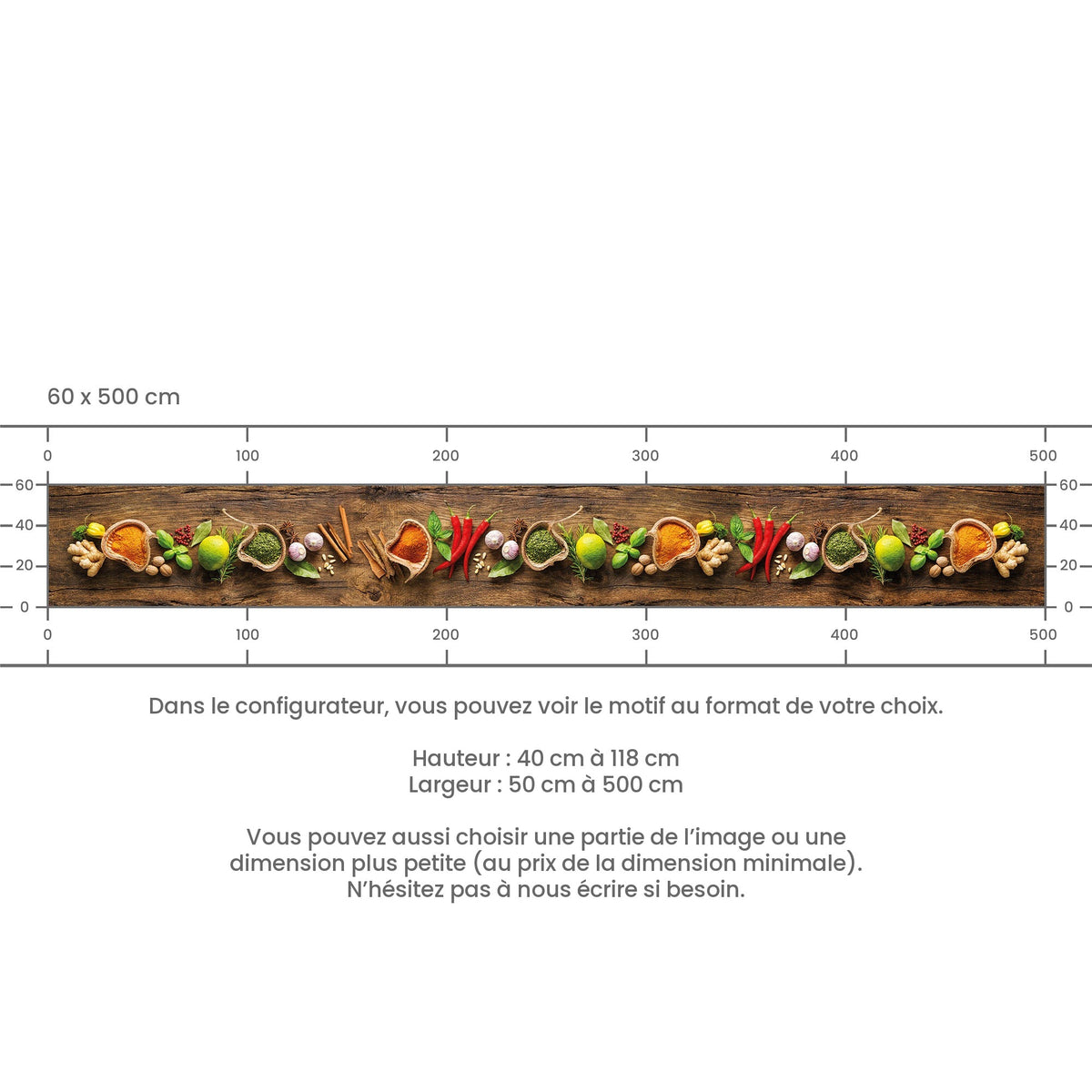 Crédence de Cuisine Adhésive - Épices sur Bois