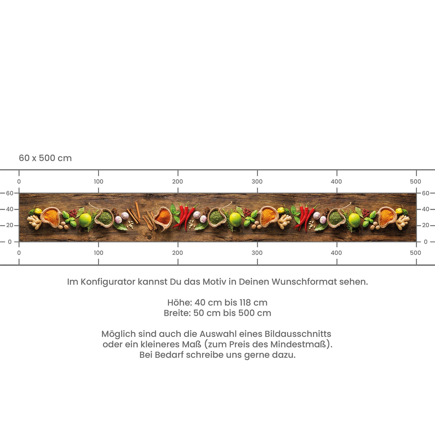 Crédence de Cuisine Adhésive - Épices sur Bois