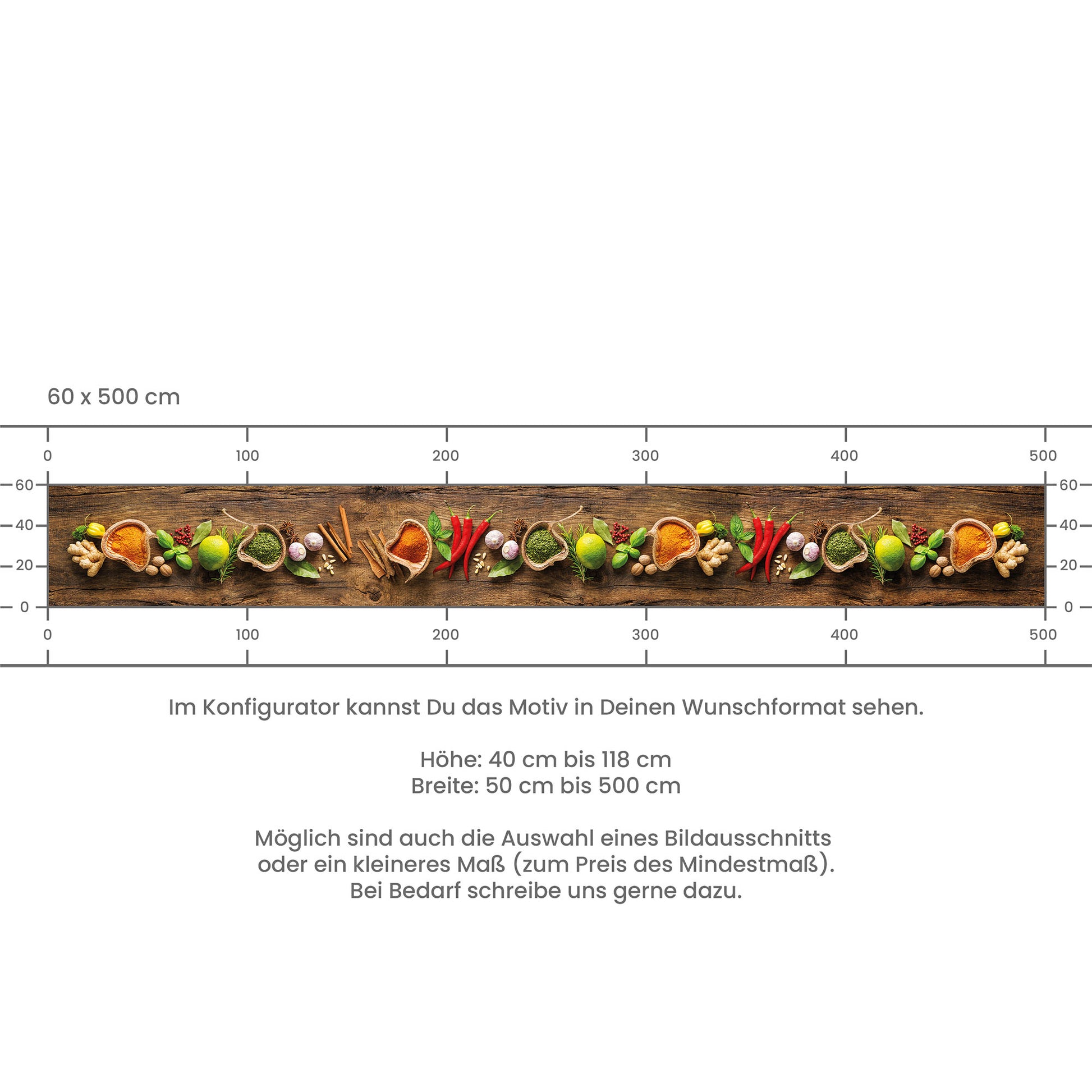 Crédence de Cuisine Adhésive - Épices sur Bois