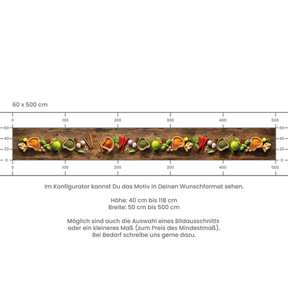 Crédence de Cuisine Adhésive - Épices sur Bois