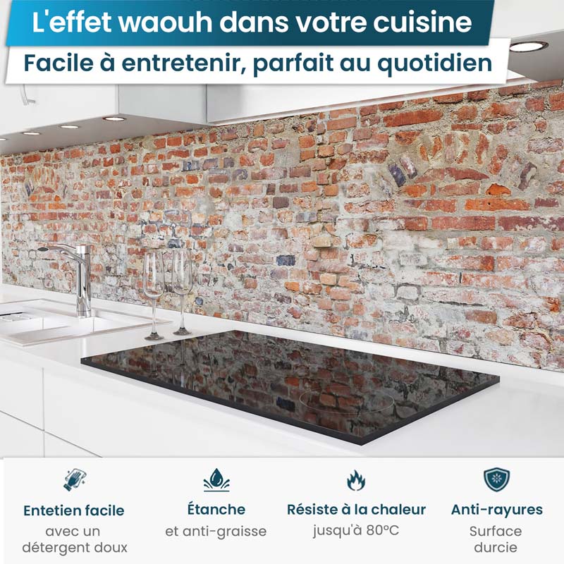 Crédence de Cuisine Adhésive - Vieux mur