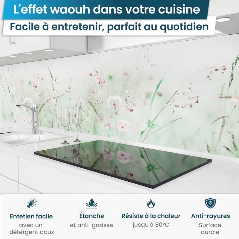 Crédence de Cuisine Adhésive - Prairie Fleurie