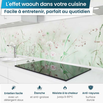 Crédence de Cuisine Adhésive - Prairie Fleurie