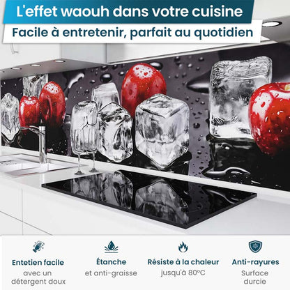 Crédence de Cuisine Adhésive - Cerises & Glaçons
