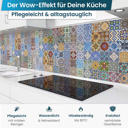 Crédence de Cuisine Adhésive - Carreaux colorés