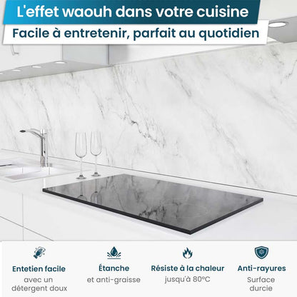 Crédence de Cuisine Adhésive - Blanc marbré