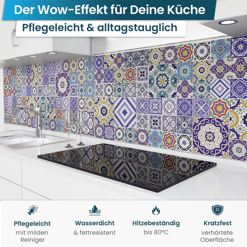 Crédence de cuisine adhésive - Carreaux bleus