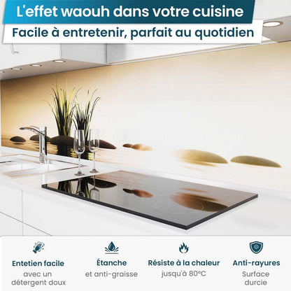 Crédence de Cuisine Adhésive - Pierres Or du Soir