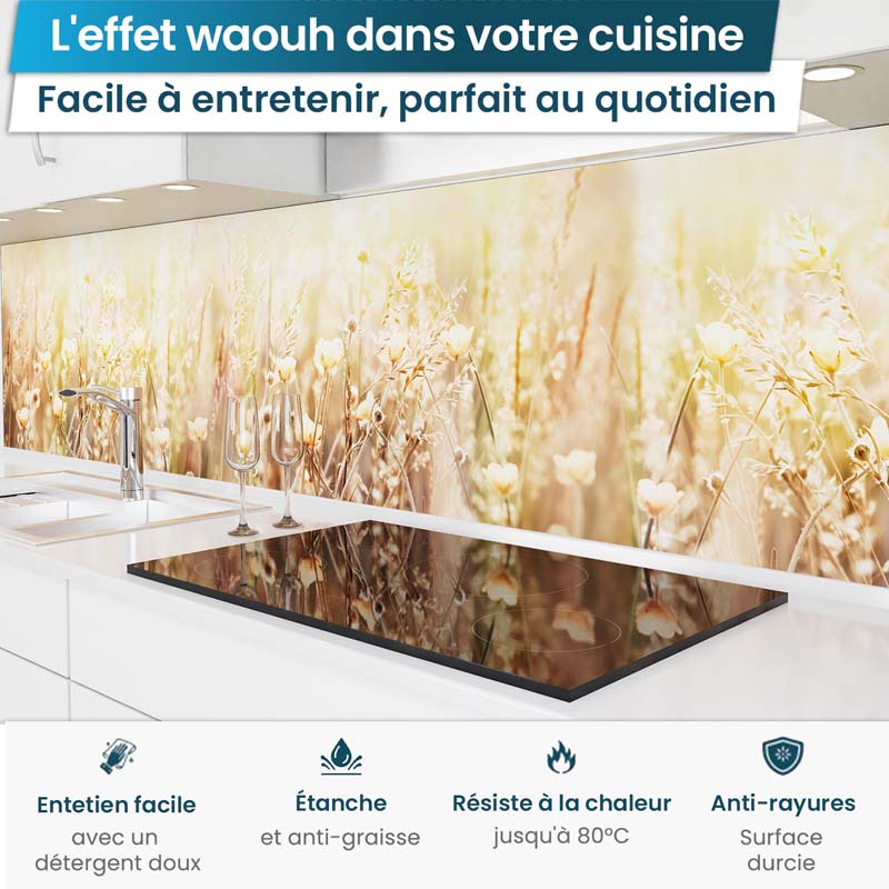 Crédence de Cuisine Adhésive - Fleurs d’Été