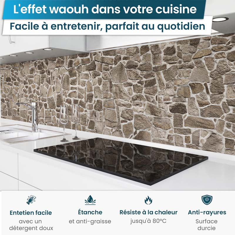 Crédence de Cuisine Adhésive - Roches rustiques