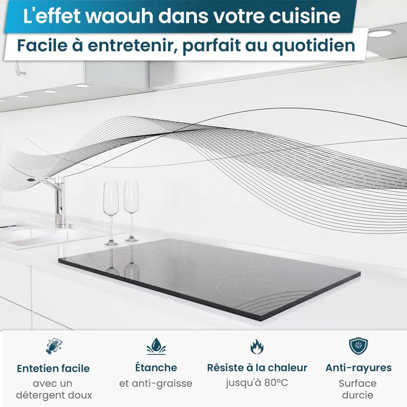 Crédence de Cuisine Adhésive - Lignes Ondulées