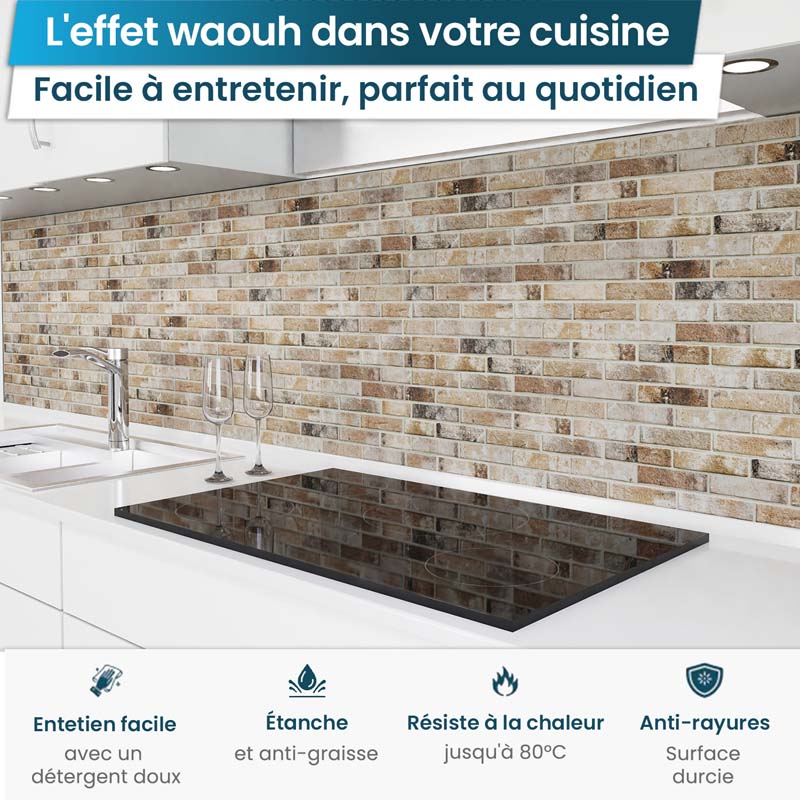 Crédence de Cuisine Adhésive -  Briques