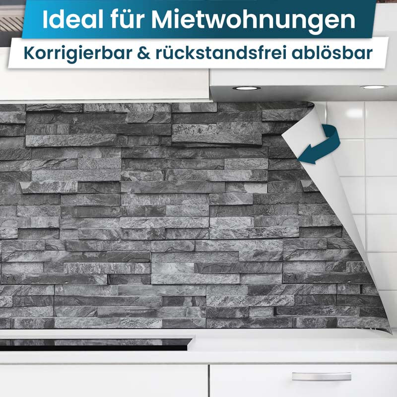 Crédence de Cuisine Adhésive - Mur de pierre