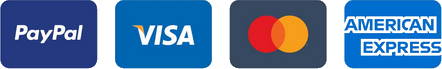 Zahlungsarten: PayPal, Visa, Mastercard, American Express